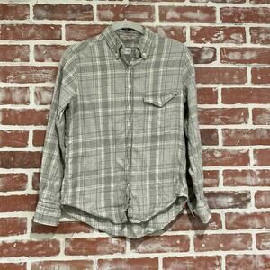 Gant Women Gray Soft Cotton Flannel Casual Button Down Long Sleeve Shirt Size XS